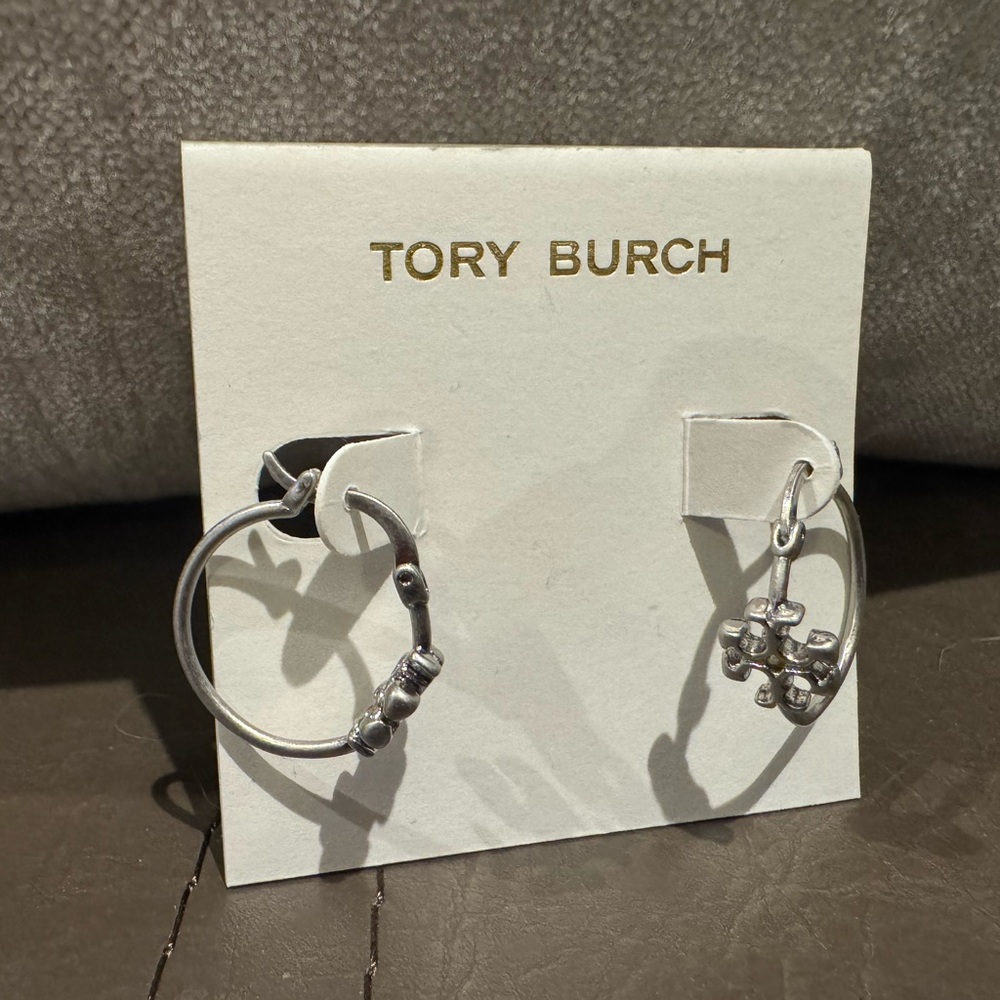 Tory Burch Silver tone Hoops